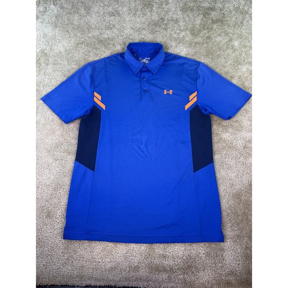 Under Armour Other - Under Armour Heat Gear Men's Size Medium Loose Blue Short Sleeve Polo Shirt C702